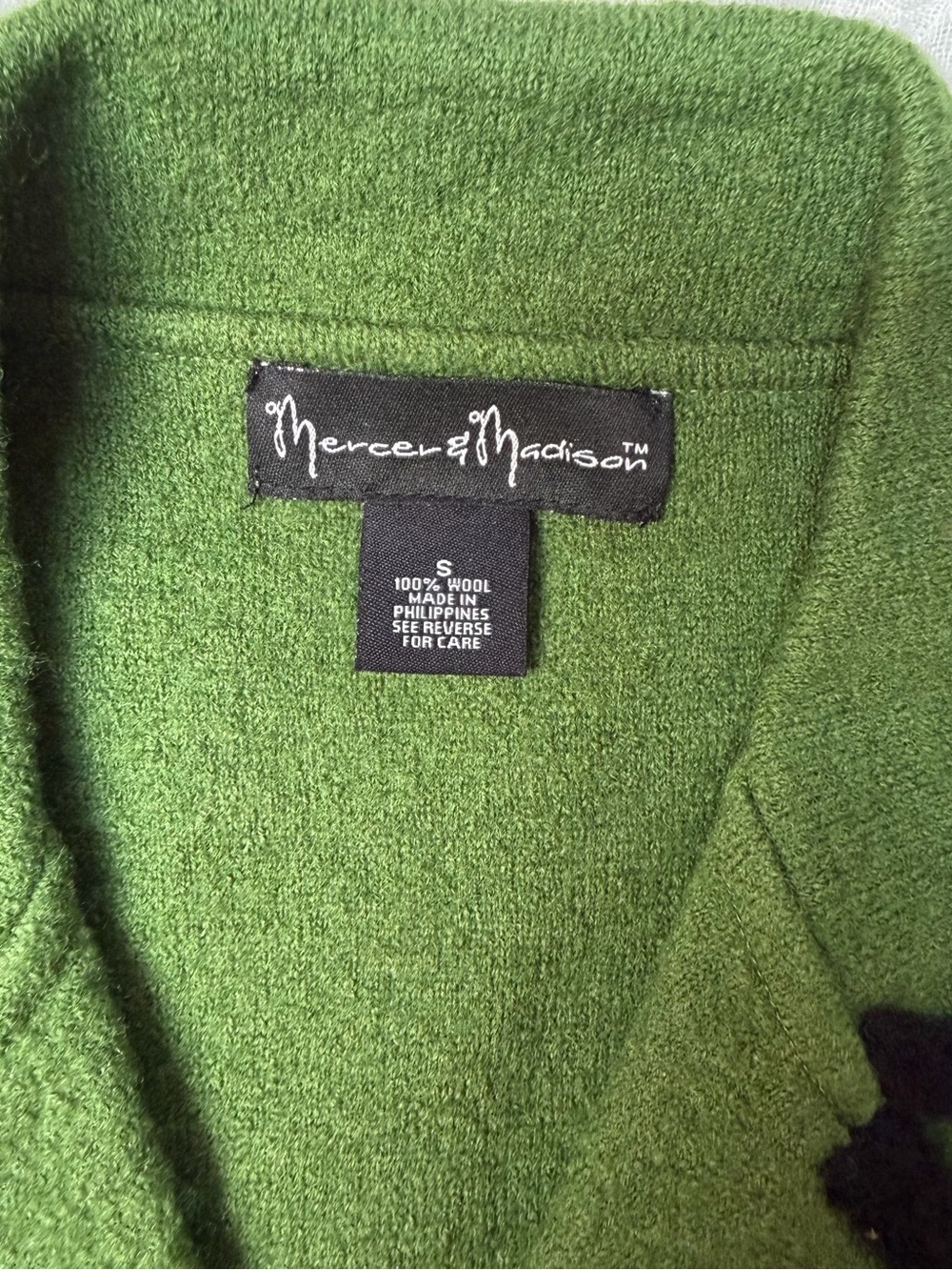 Mercer & Madison 100% Wool Green Black Trim Jacket Small - Picture 4 of 11